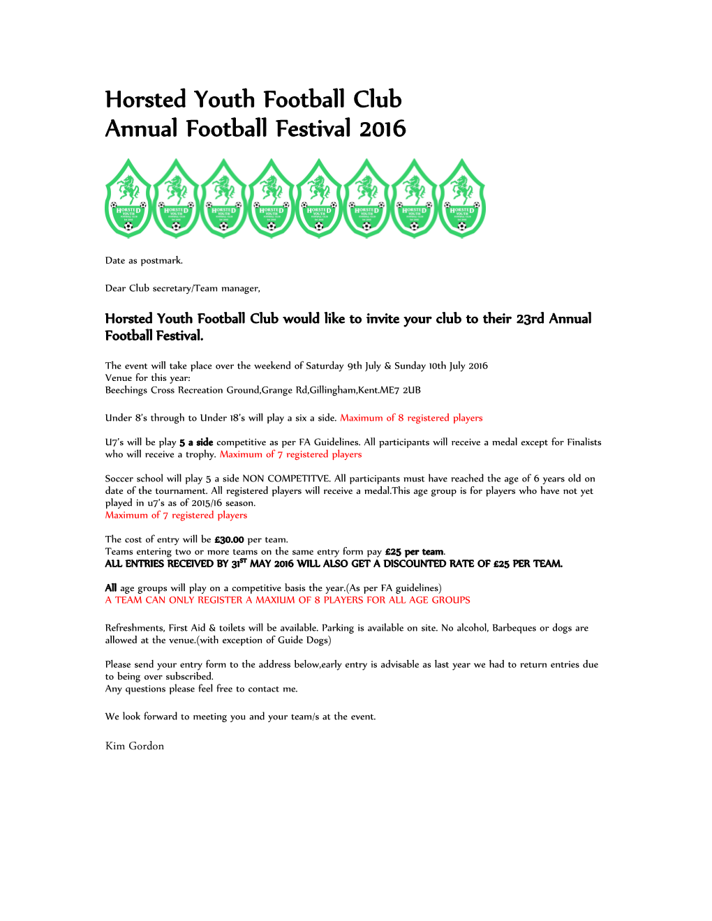 Horsted Youth Football Club