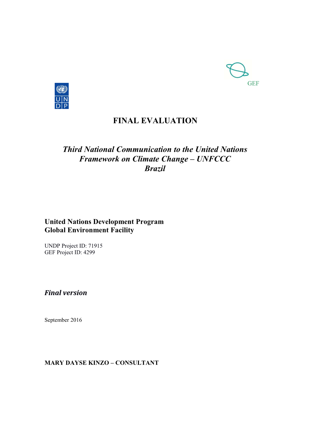 Third National Communication to the United Nations Framework on Climate Change UNFCCC