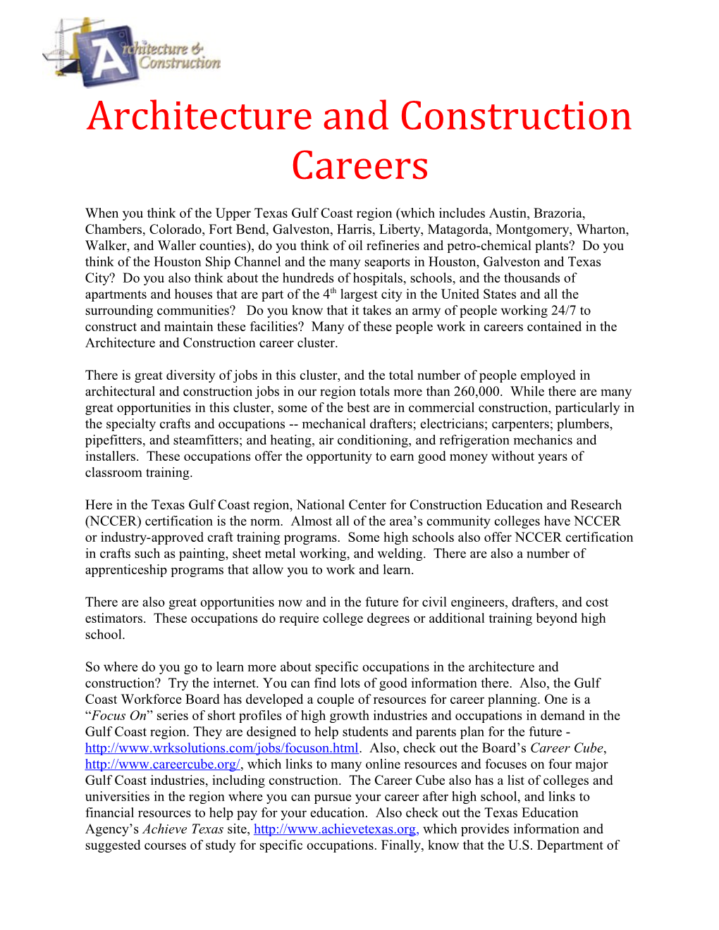 Architecture and Construction Careers