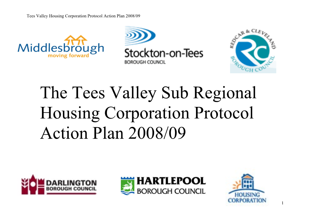 Tees Valley Housing Corporation Protocol Action Plan 2008/09