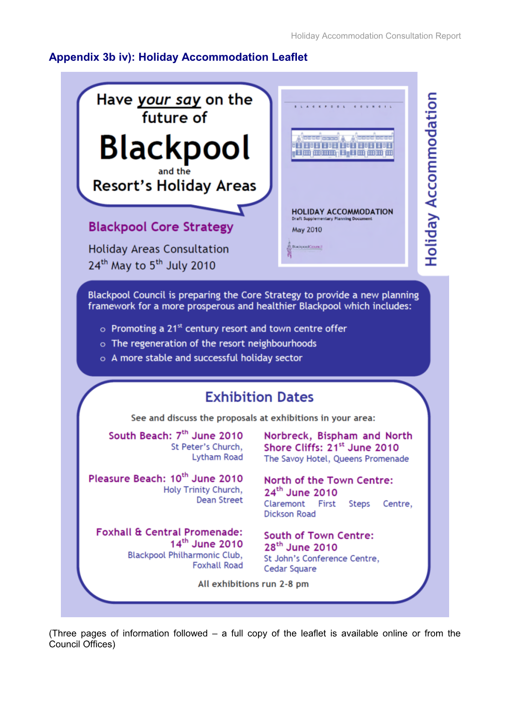Blackpool Core Strategy/Holiday Accommodation Draft Supplementary Planning Document Consultation