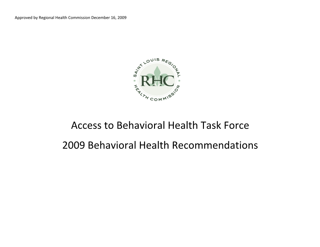 Approved by Regional Health Commission December 16, 2009