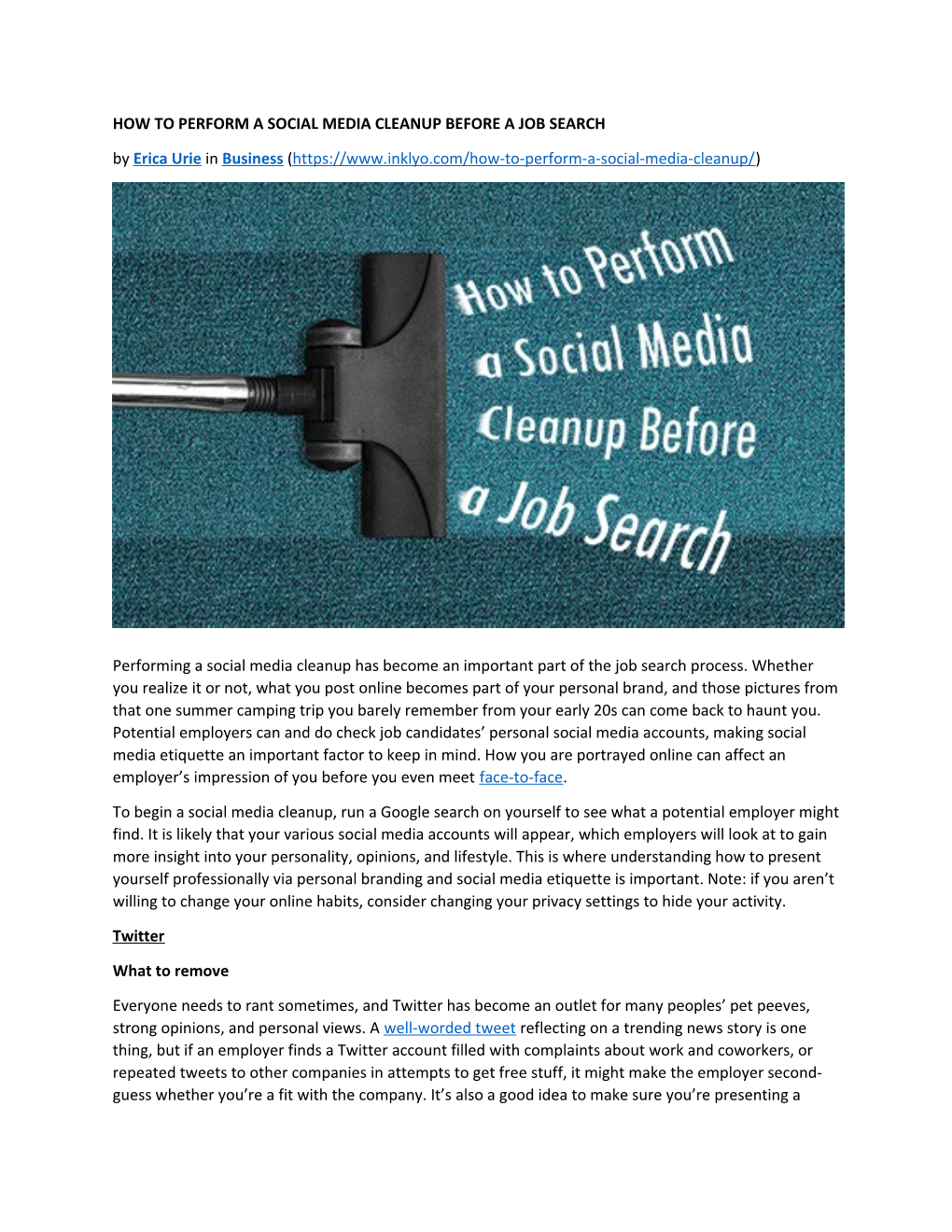 How to Perform a Social Media Cleanup Before a Job Search