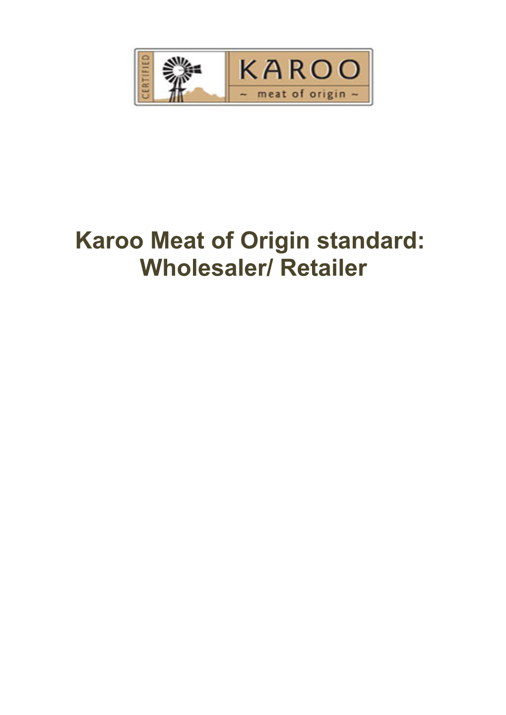 Karoo Meat of Origin Standard