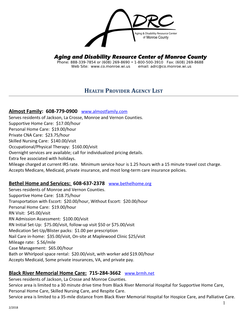 Aging and Disability Resource Center of Western Wisconsin