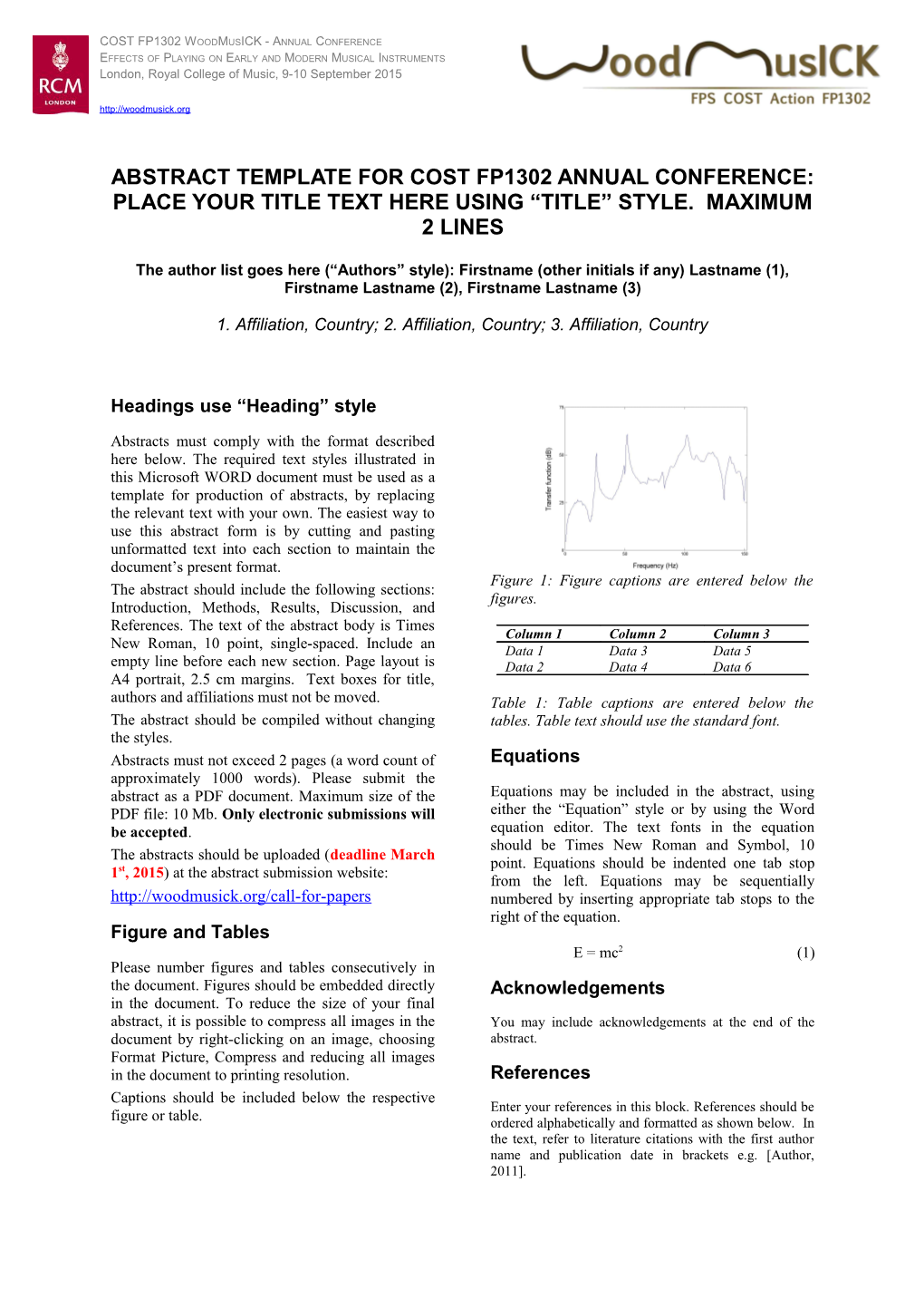 Abstract Template for Iccb2013