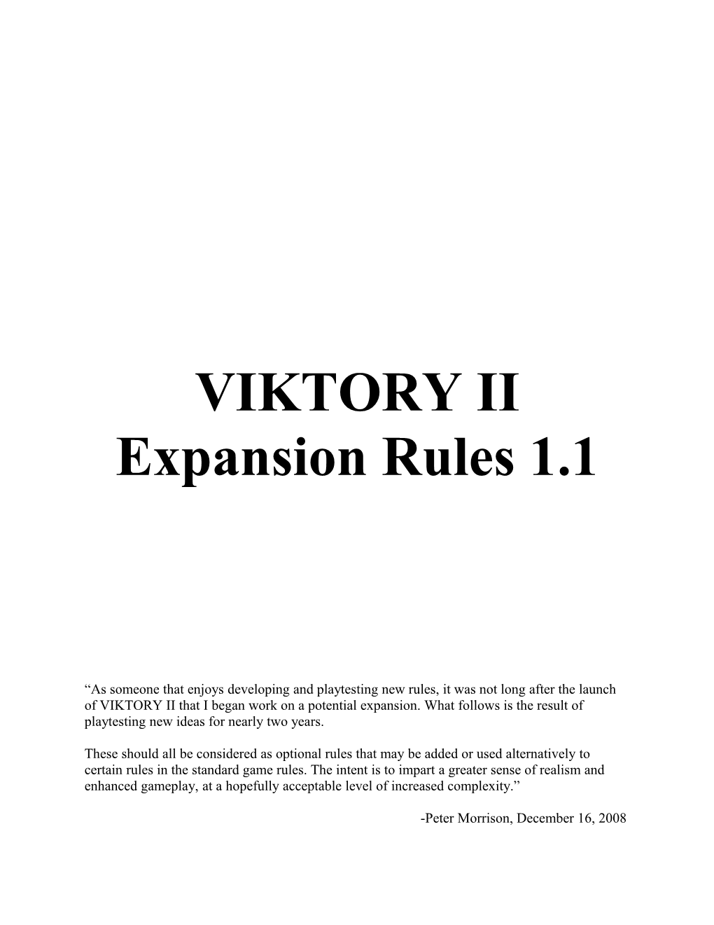 VIKTORY II Expansion Rules 1