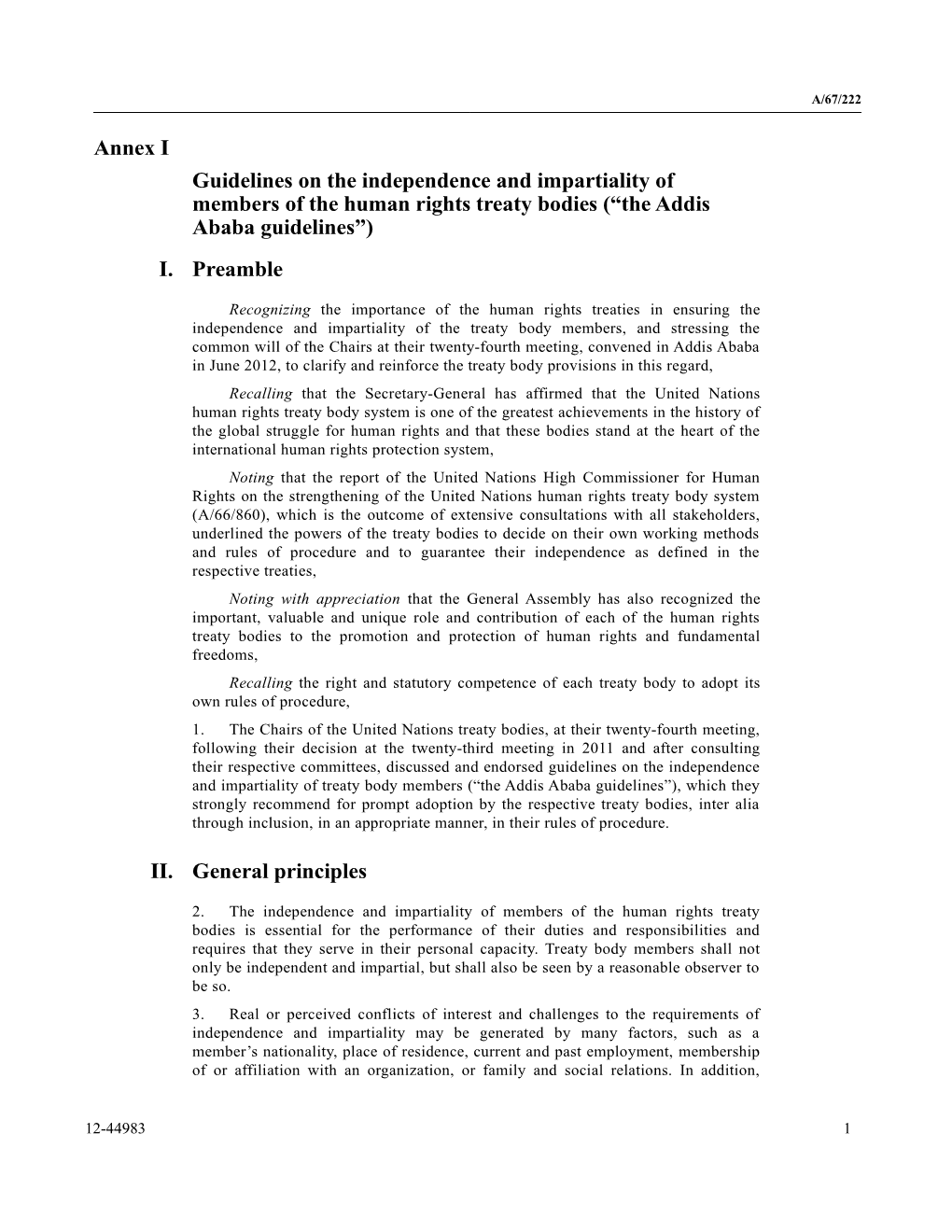 Guidelines on the Independence and Impartiality of Members of the Human Rights Treaty