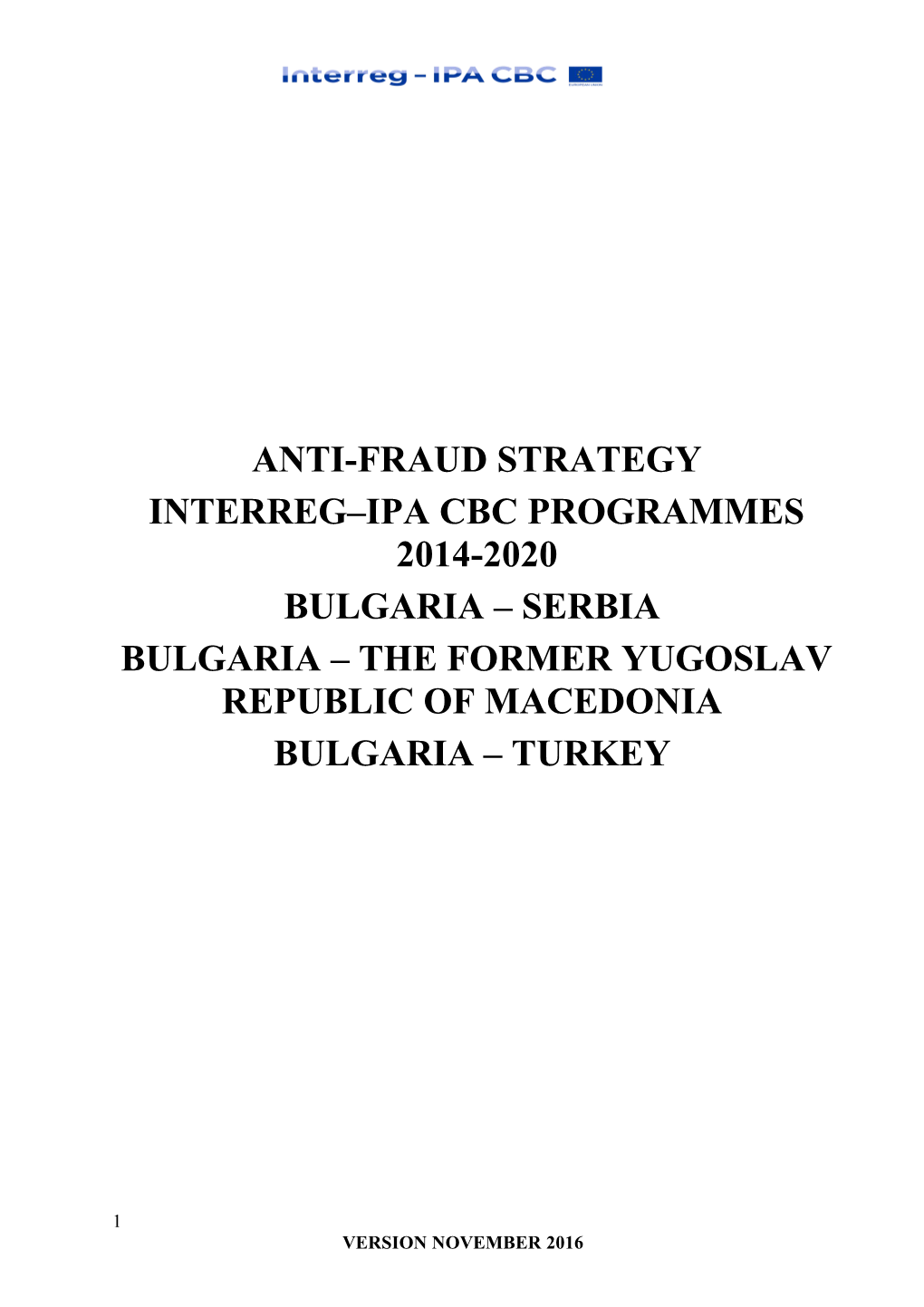 Interreg IPA CBC Programmes 2014-2020