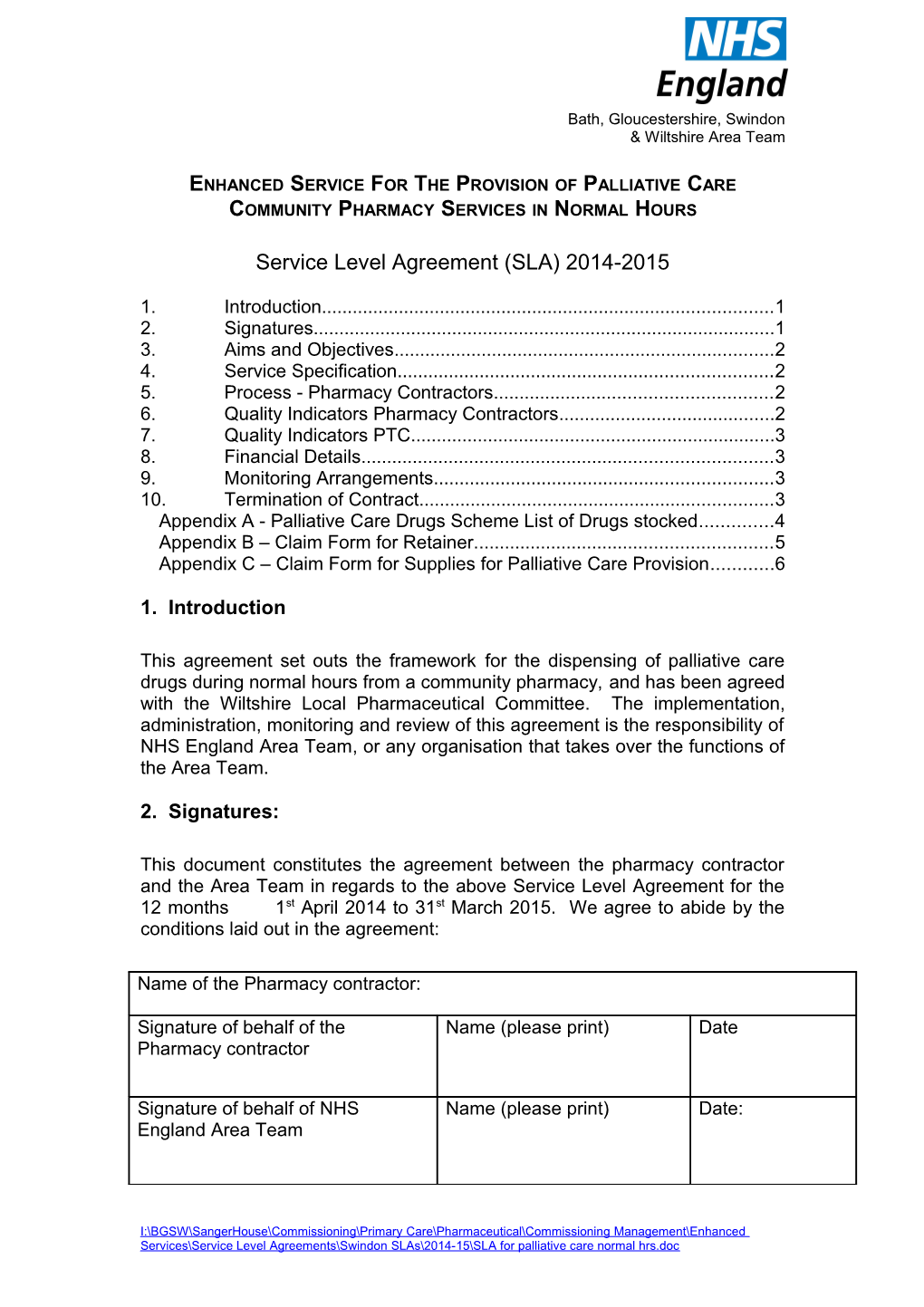 Enhanced Service Forthe Provision of Palliative Care Community Pharmacy Services in Normal