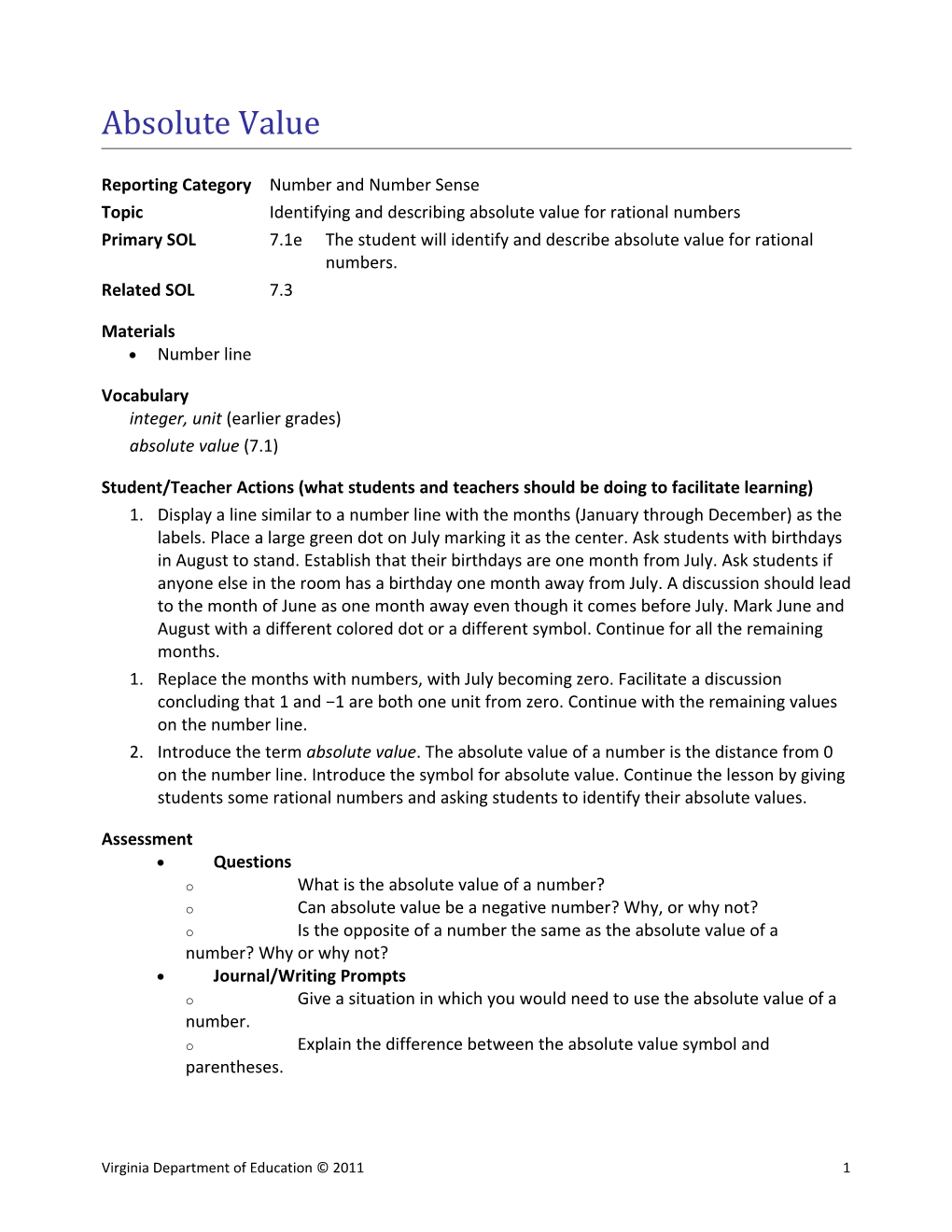 Reporting Category Number and Number Sense