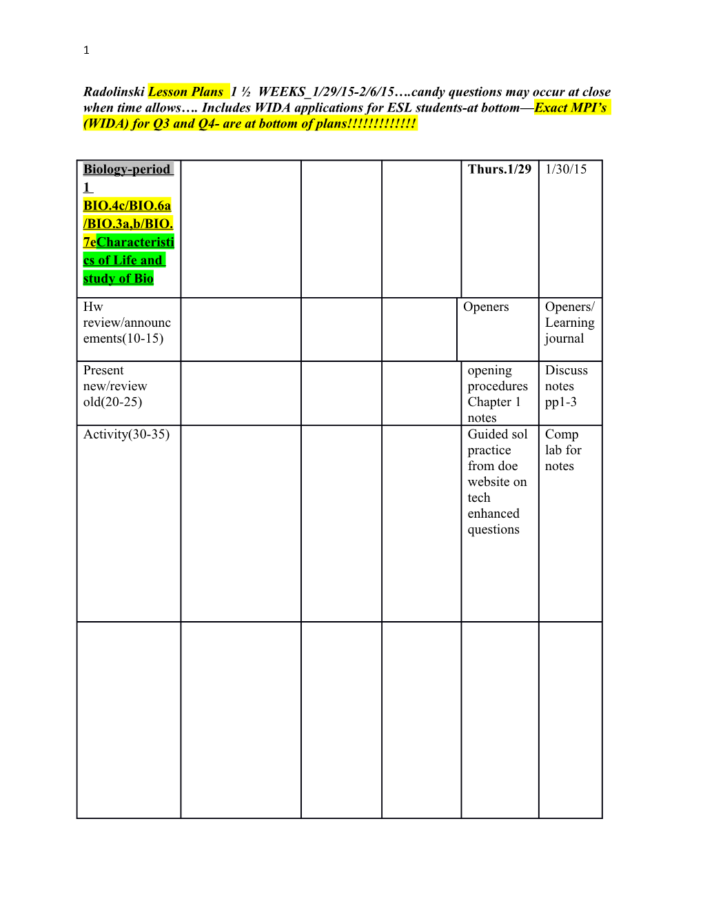 WIDA MPI S for Q1-All Standard 4-Level 3 and 4/Vocab in Bold/Q2