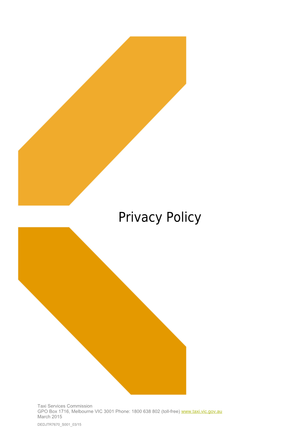 Taxi Services Commissionprivacy Policy