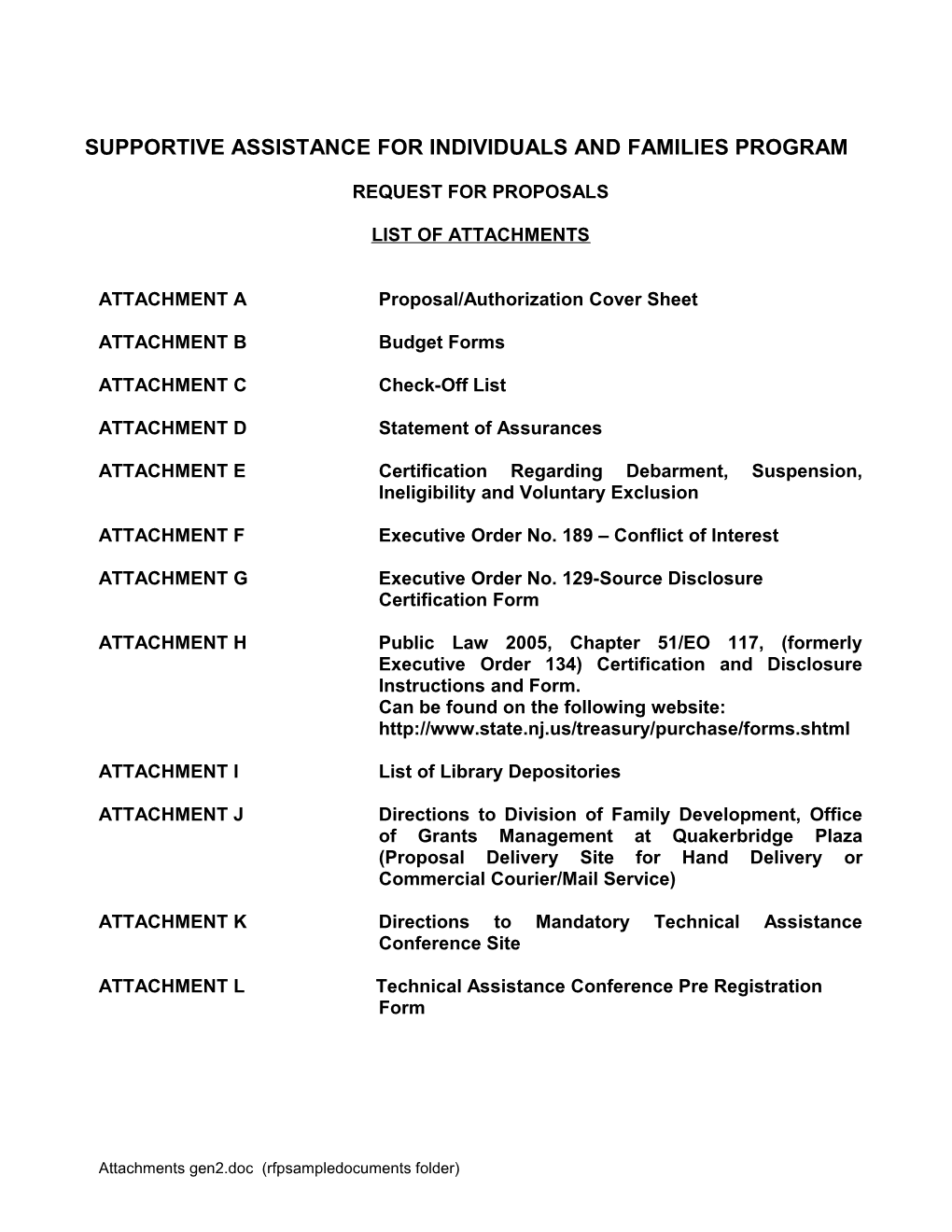 Supportive Assistance for Individuals and Families (Saif) Program 2006