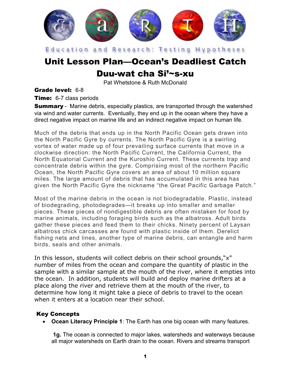 Unit Lesson Plan Ocean S Deadliest Catch