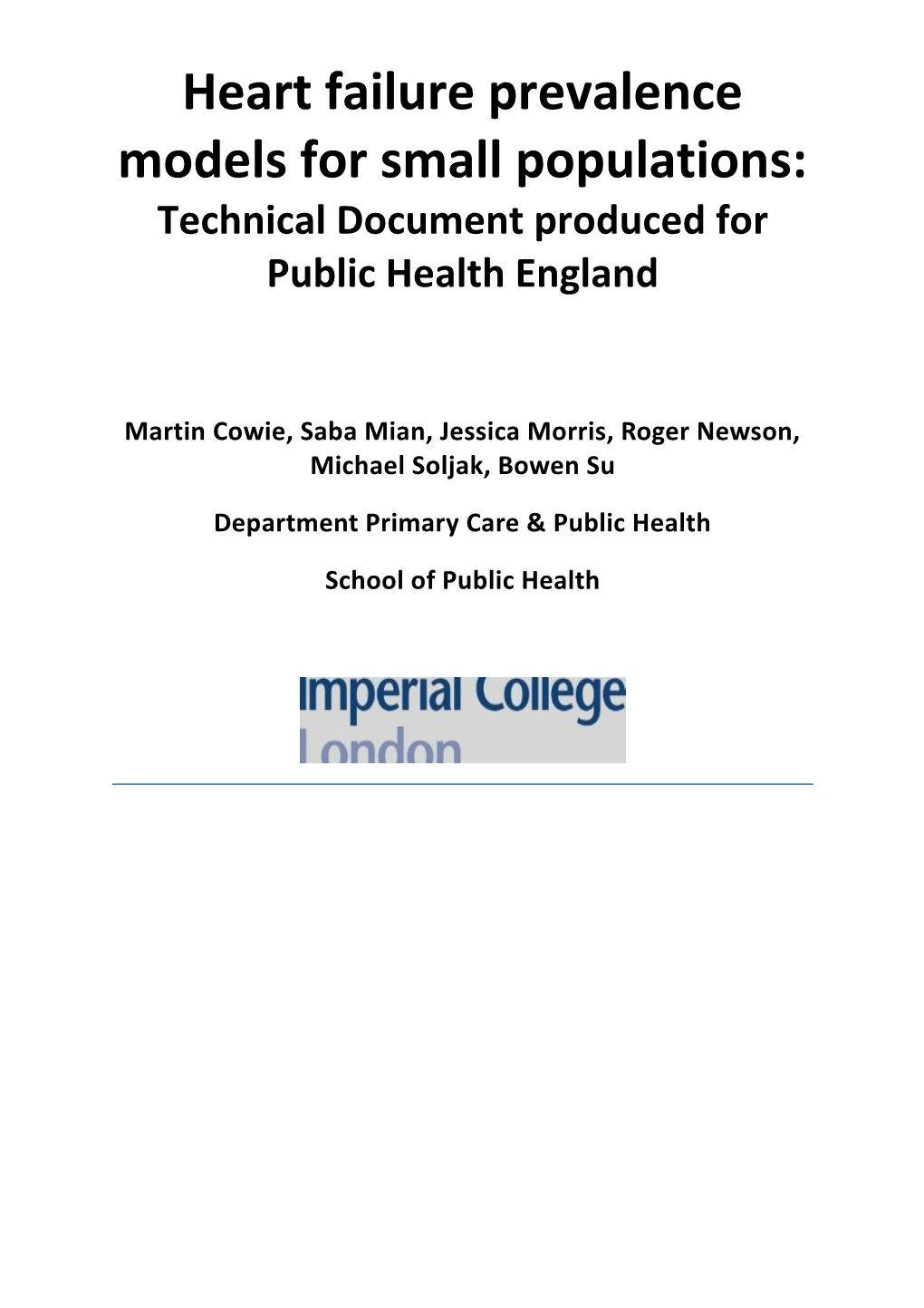 CPRD HF Analysis Technical Document V4.1