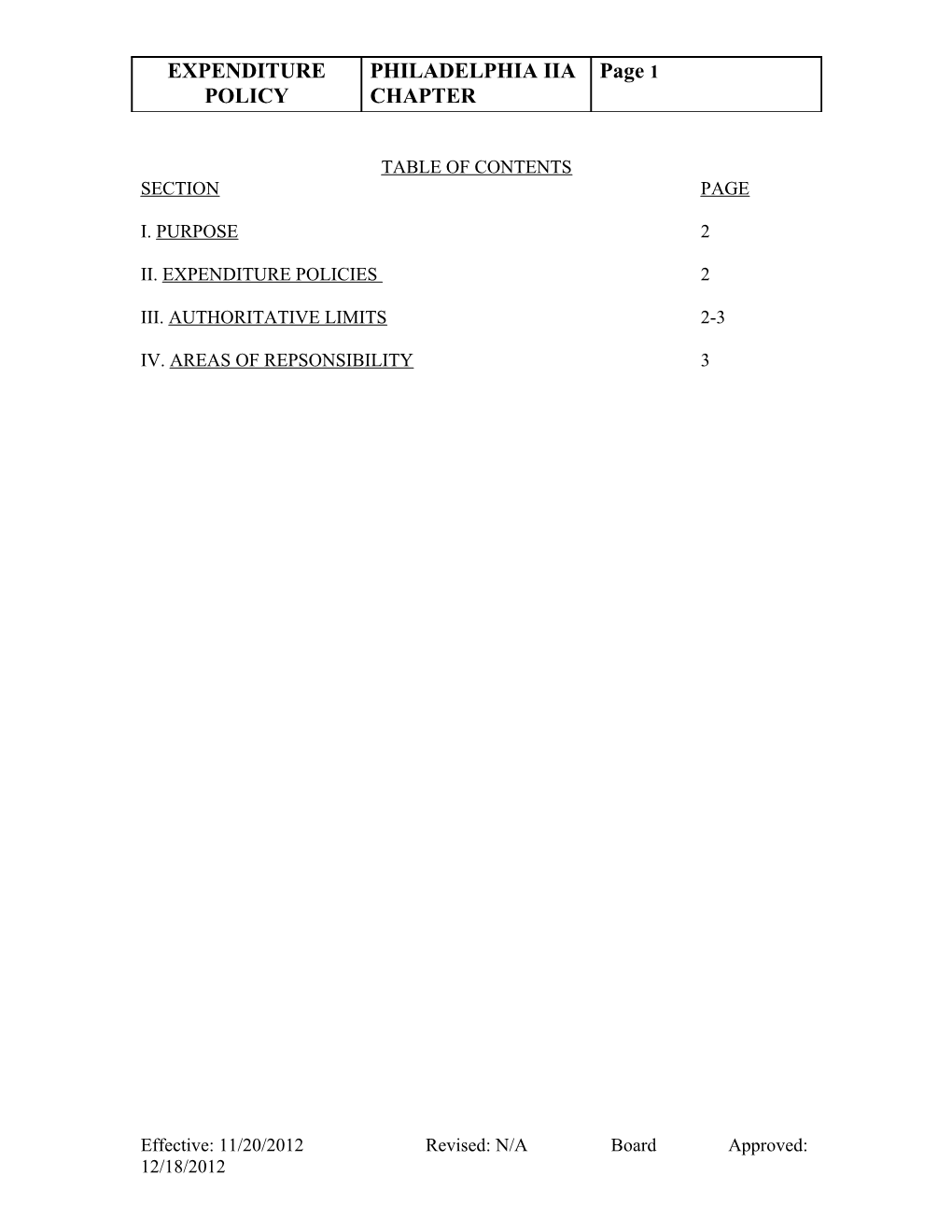 IIA Accounts Payable Policy