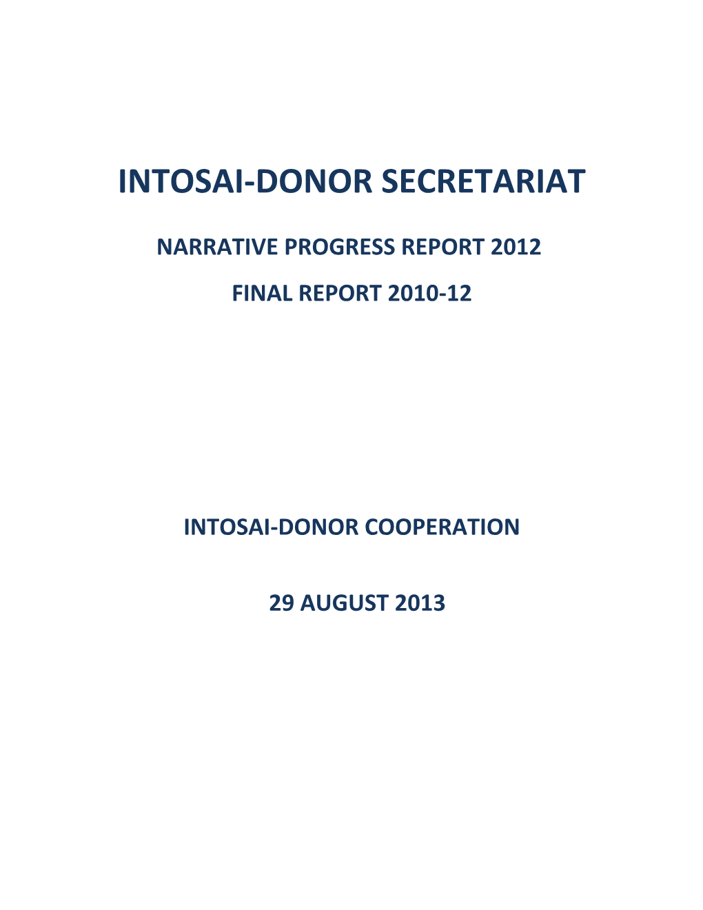 Intosai-Donor Secretariat