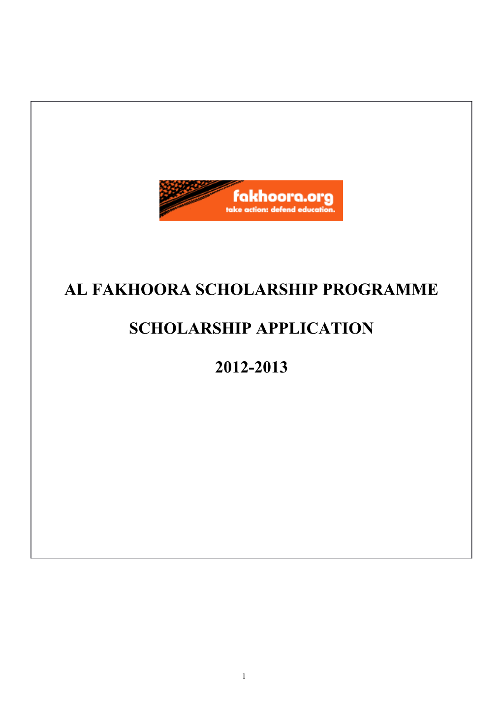 Al Fakhoora Scholarship Programme