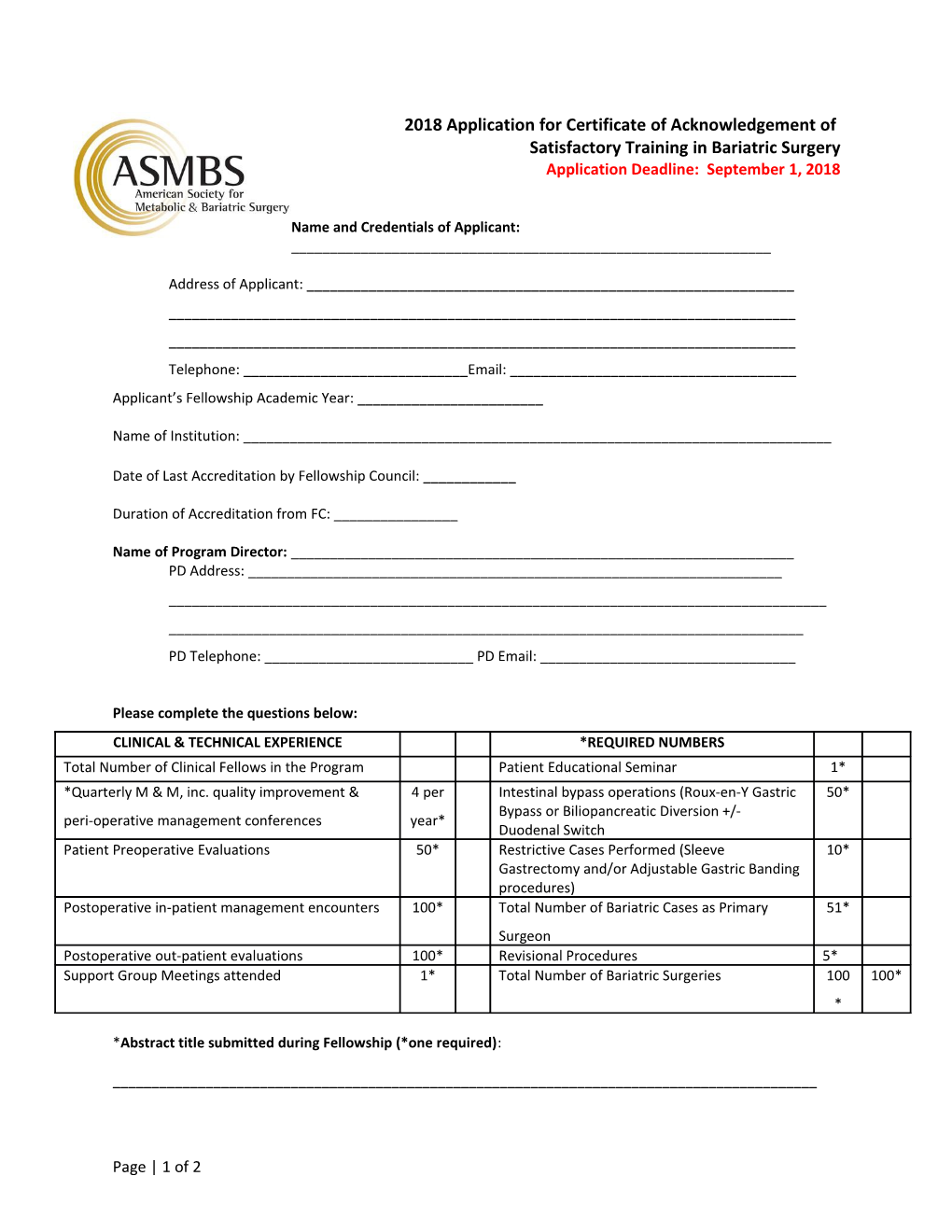 Satisfactory Training in Bariatric Surgery