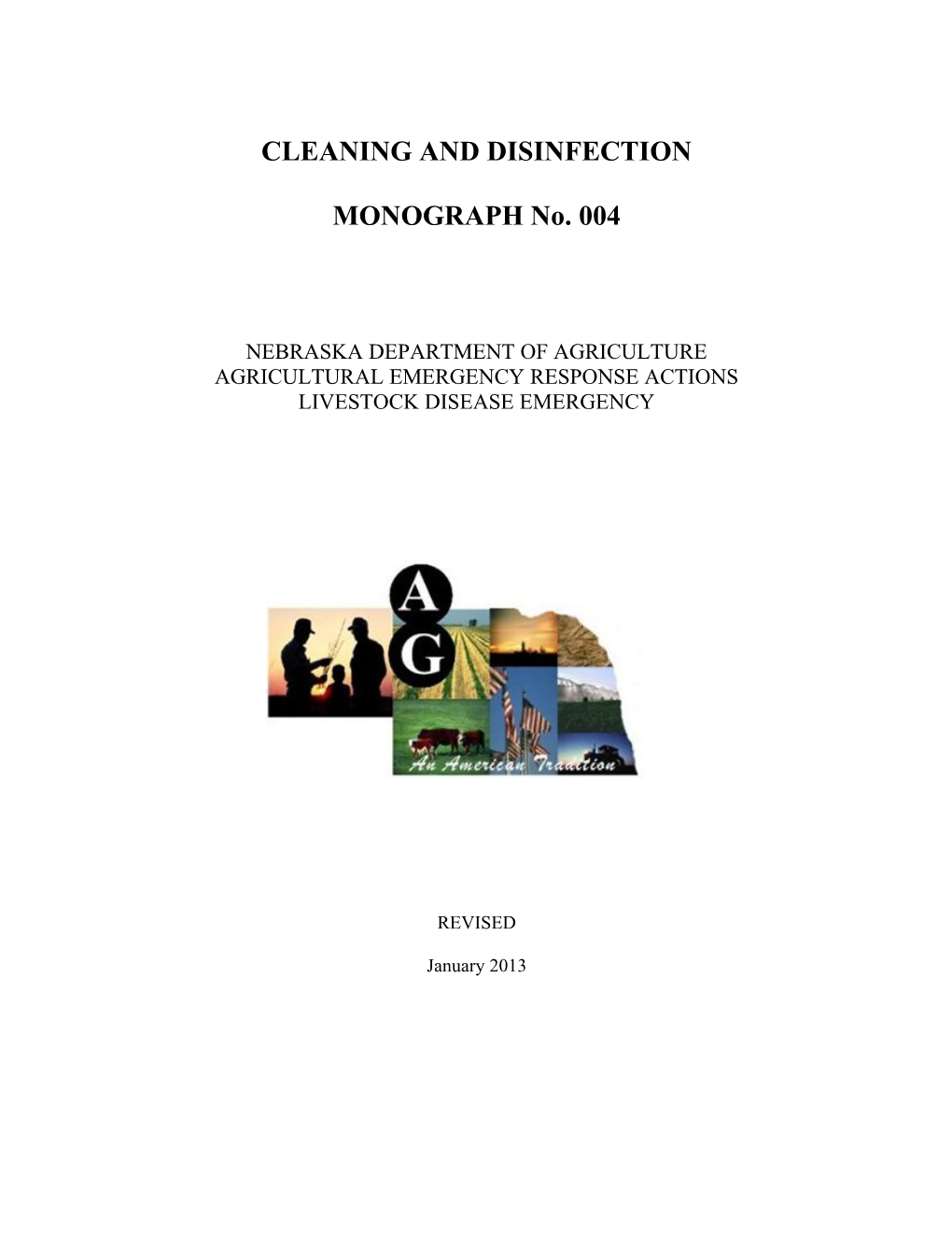 Cleaning and Disinfectionmonograph No. 004