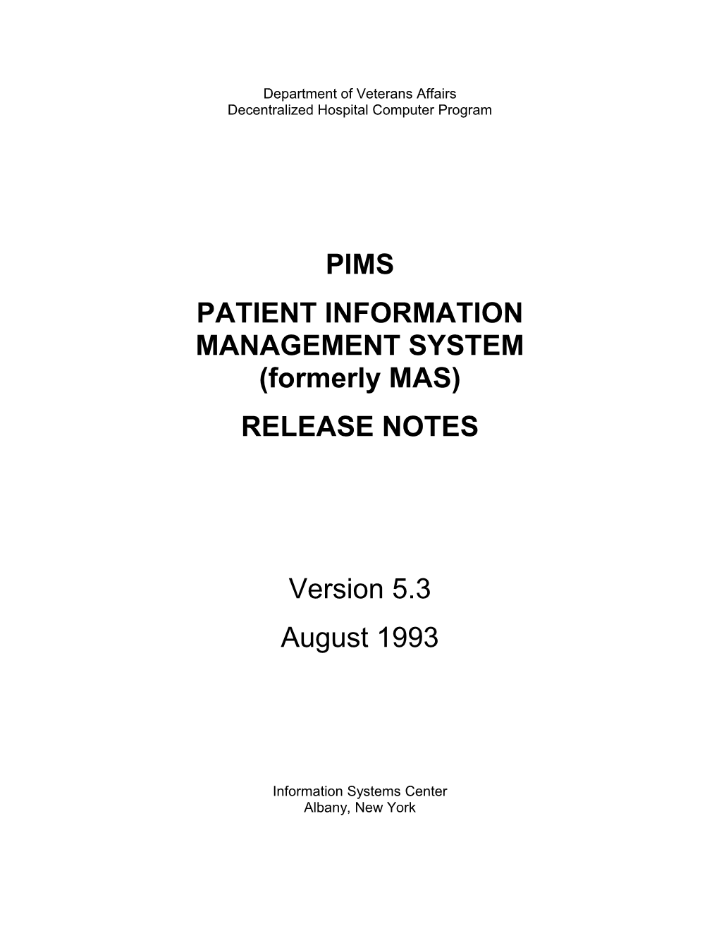 PIMS Install Guide