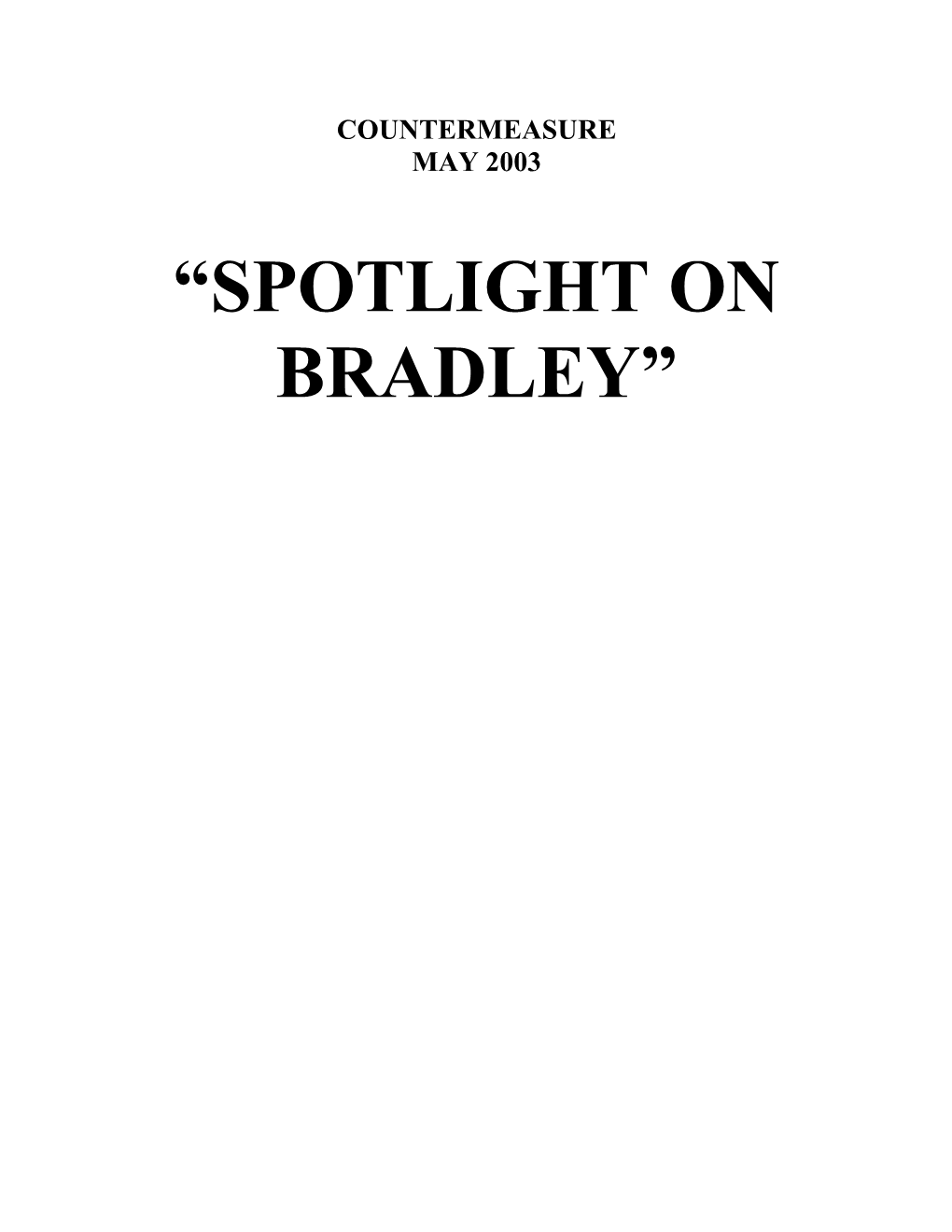 Spotlight on Bradley