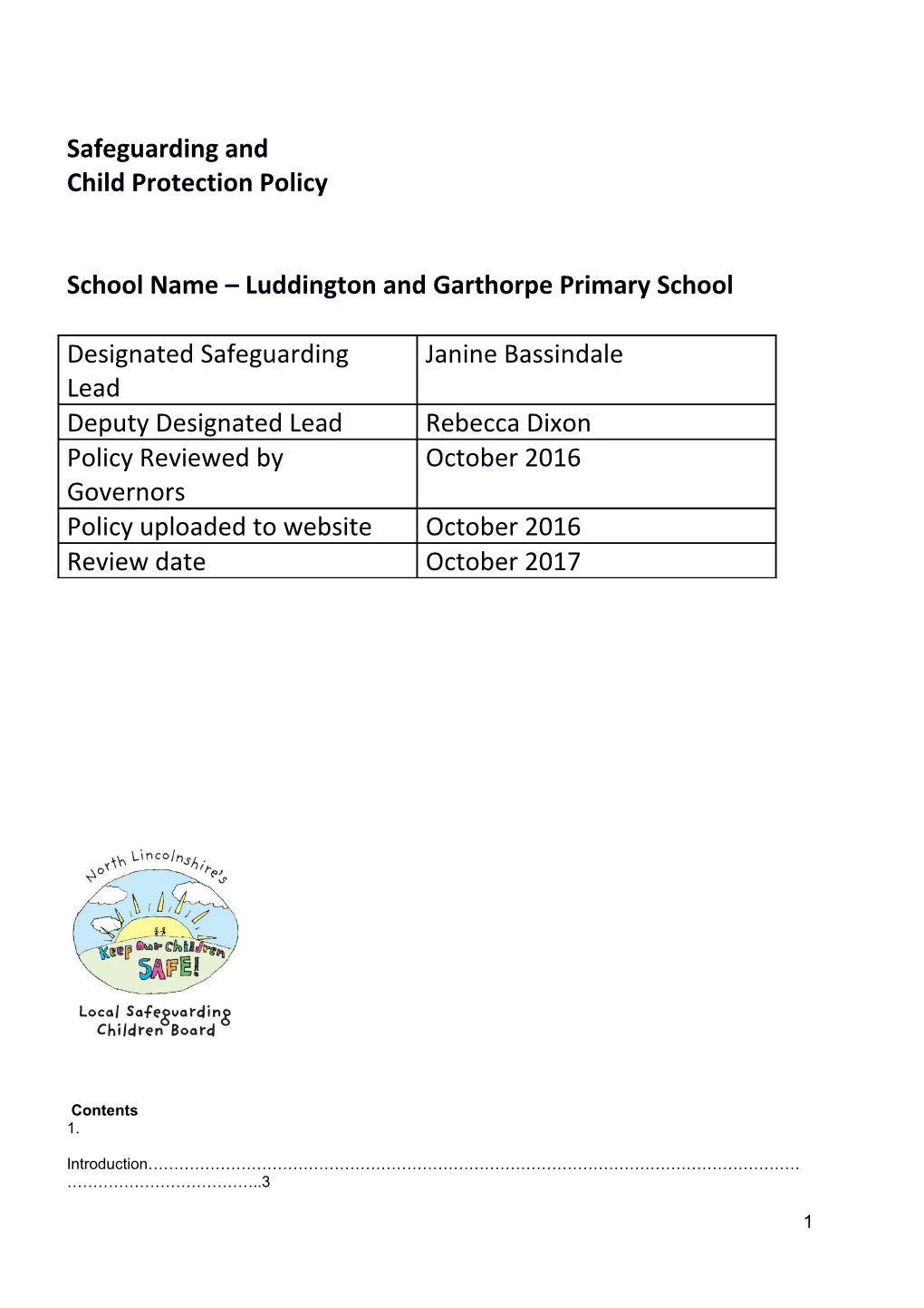 School Name Luddington and Garthorpe Primary School