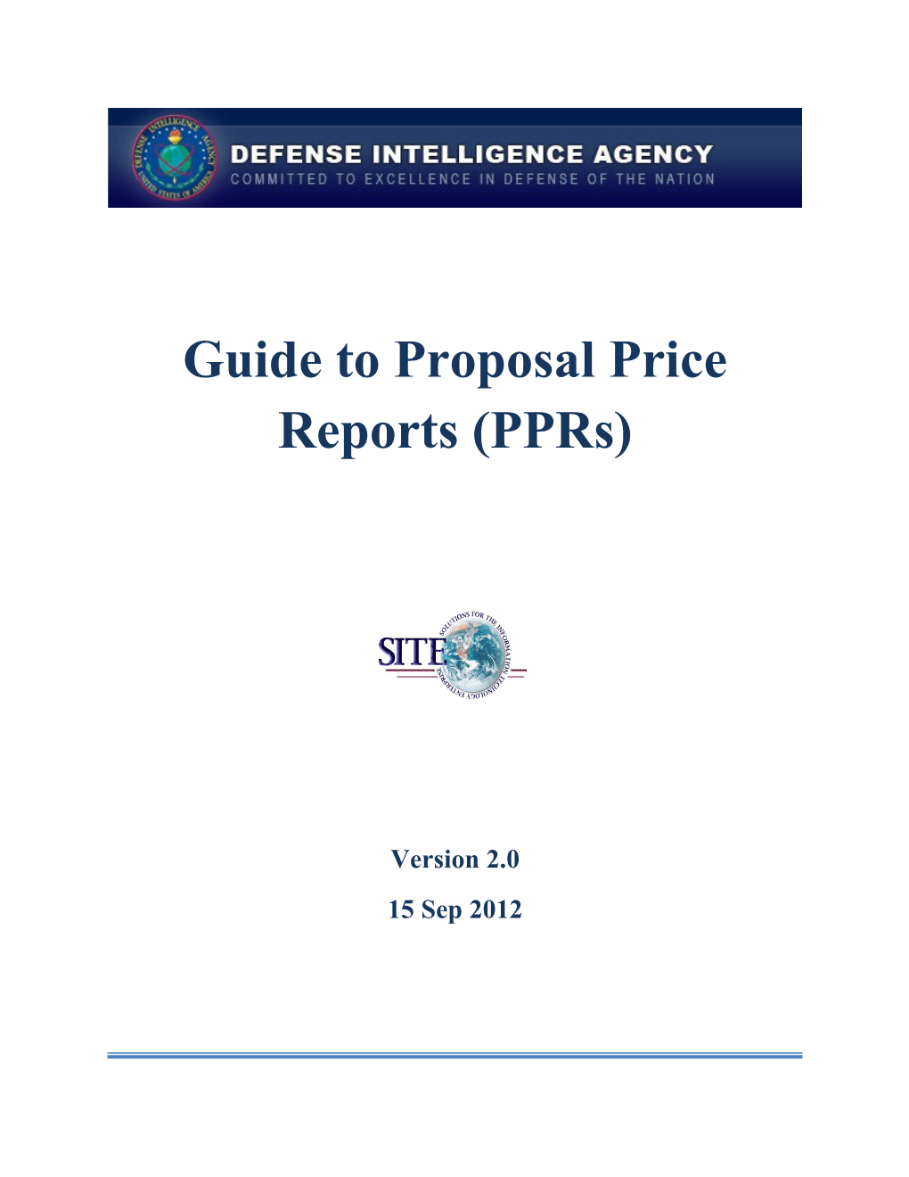 Guide to Proposal Price Reports (Pprs)