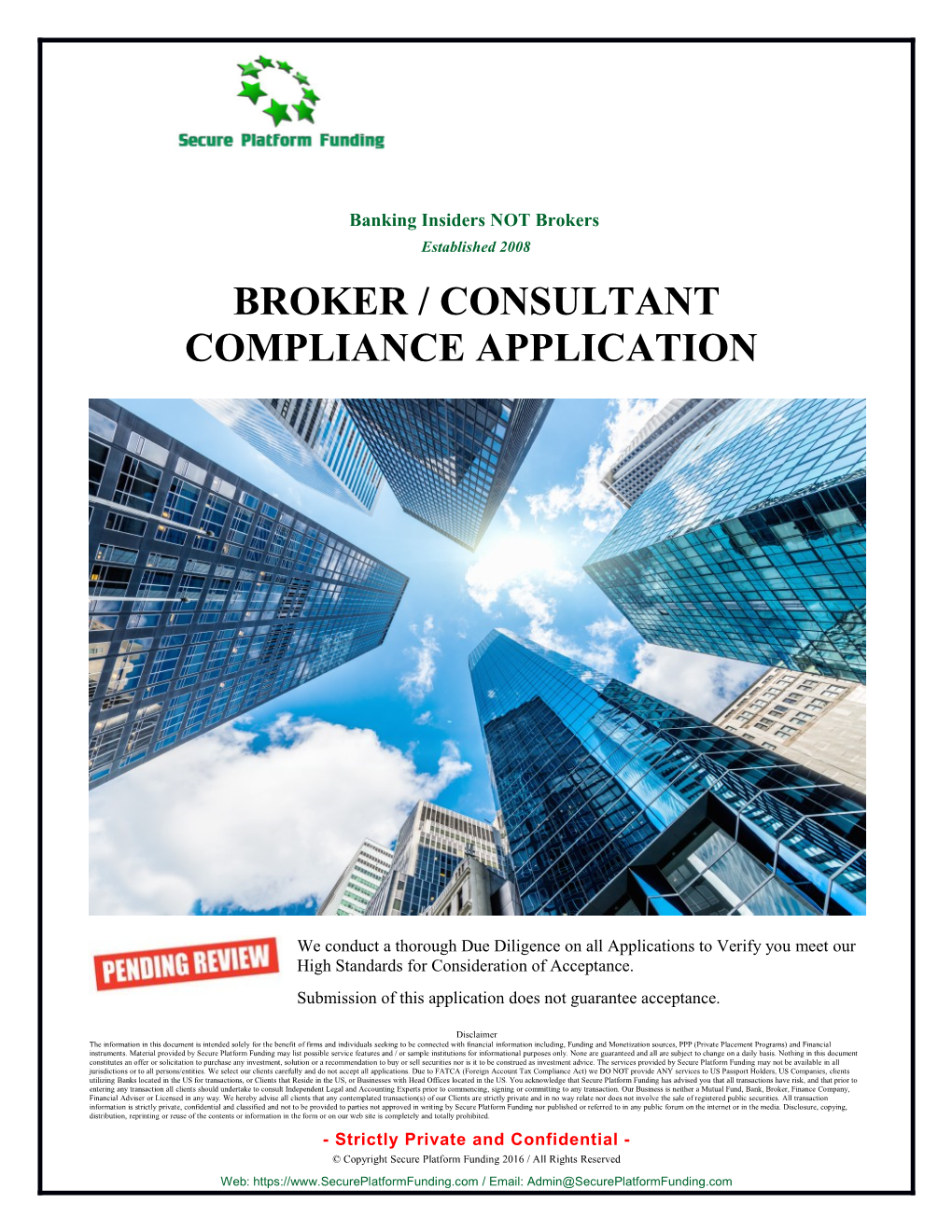 Broker / Consultant Compliance Application