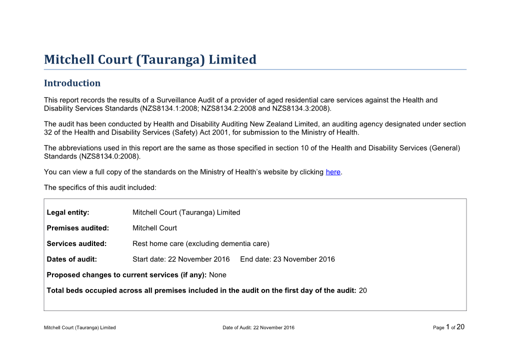 Mitchell Court (Tauranga) Limited