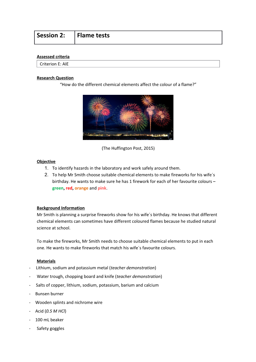 Assessed Criteria