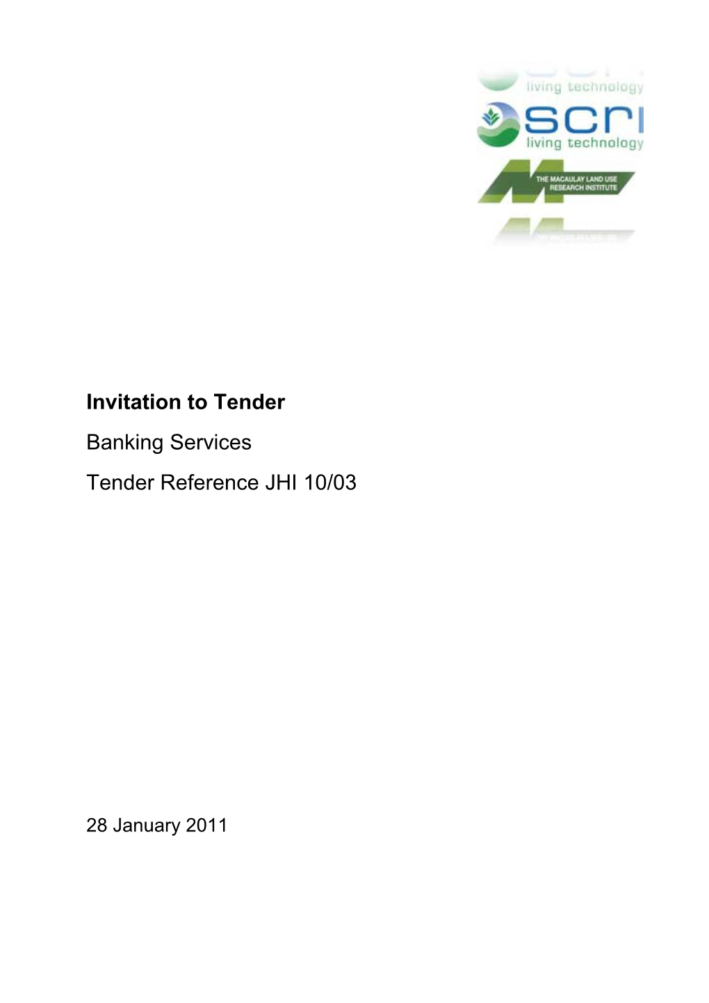 Banking Services Invitation to Tender