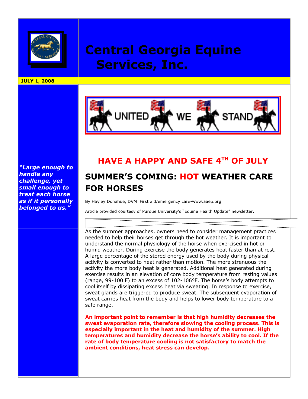 Central Georgia Equine Services, Inc