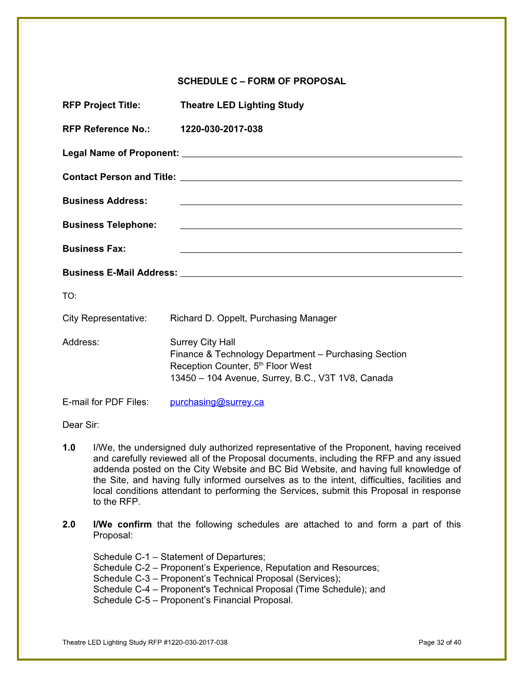 RFP Project Title:Theatre LED Lighting Study