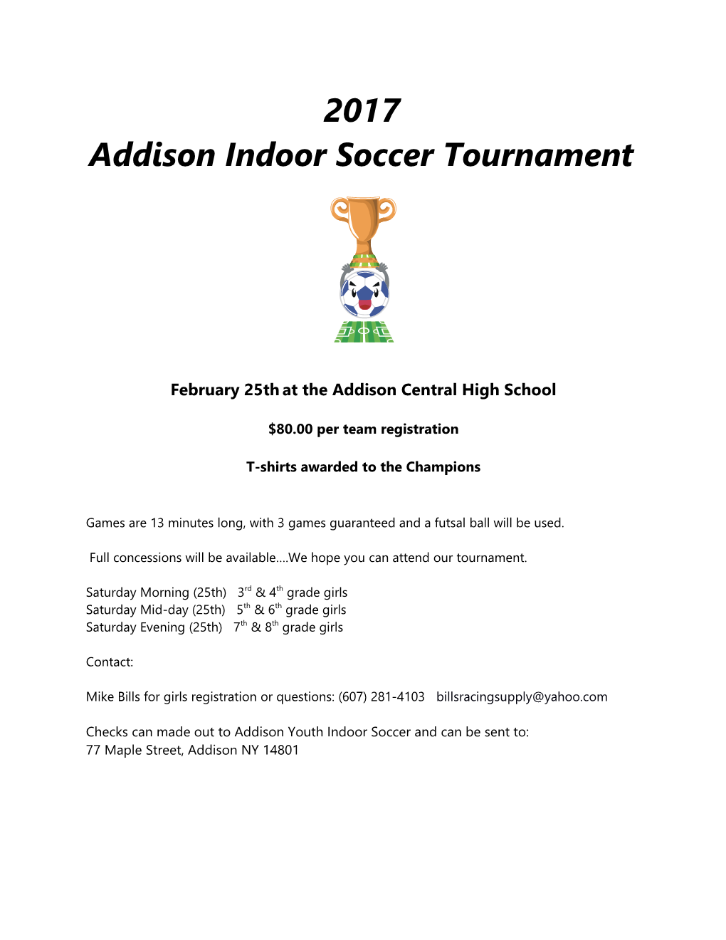 Addison Indoor Soccer Tournament