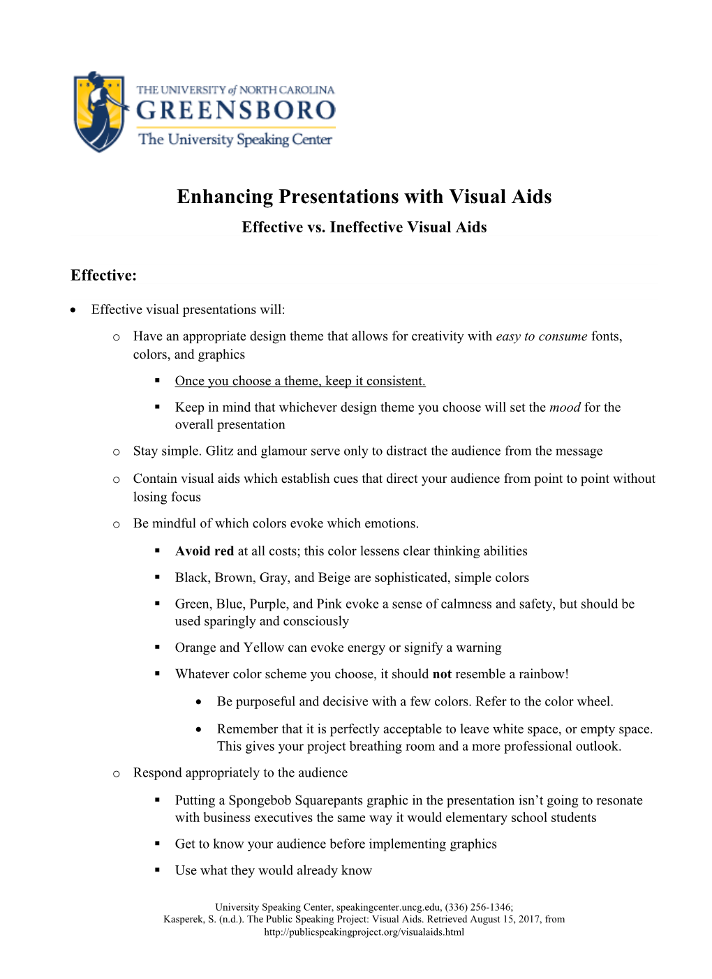 Enhancing Presentations with Visual Aids