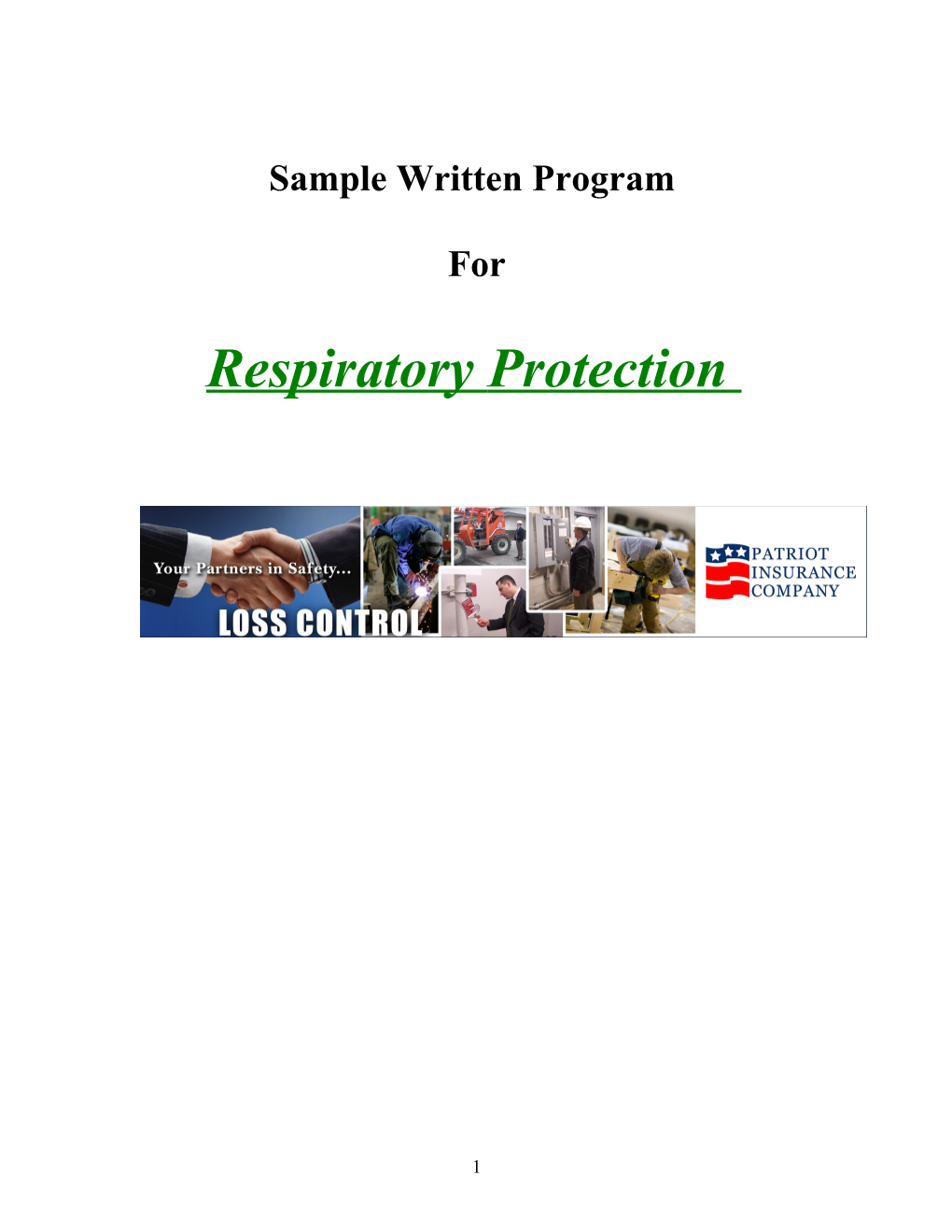 Sample Respiratory Protection Program (CET 5730)