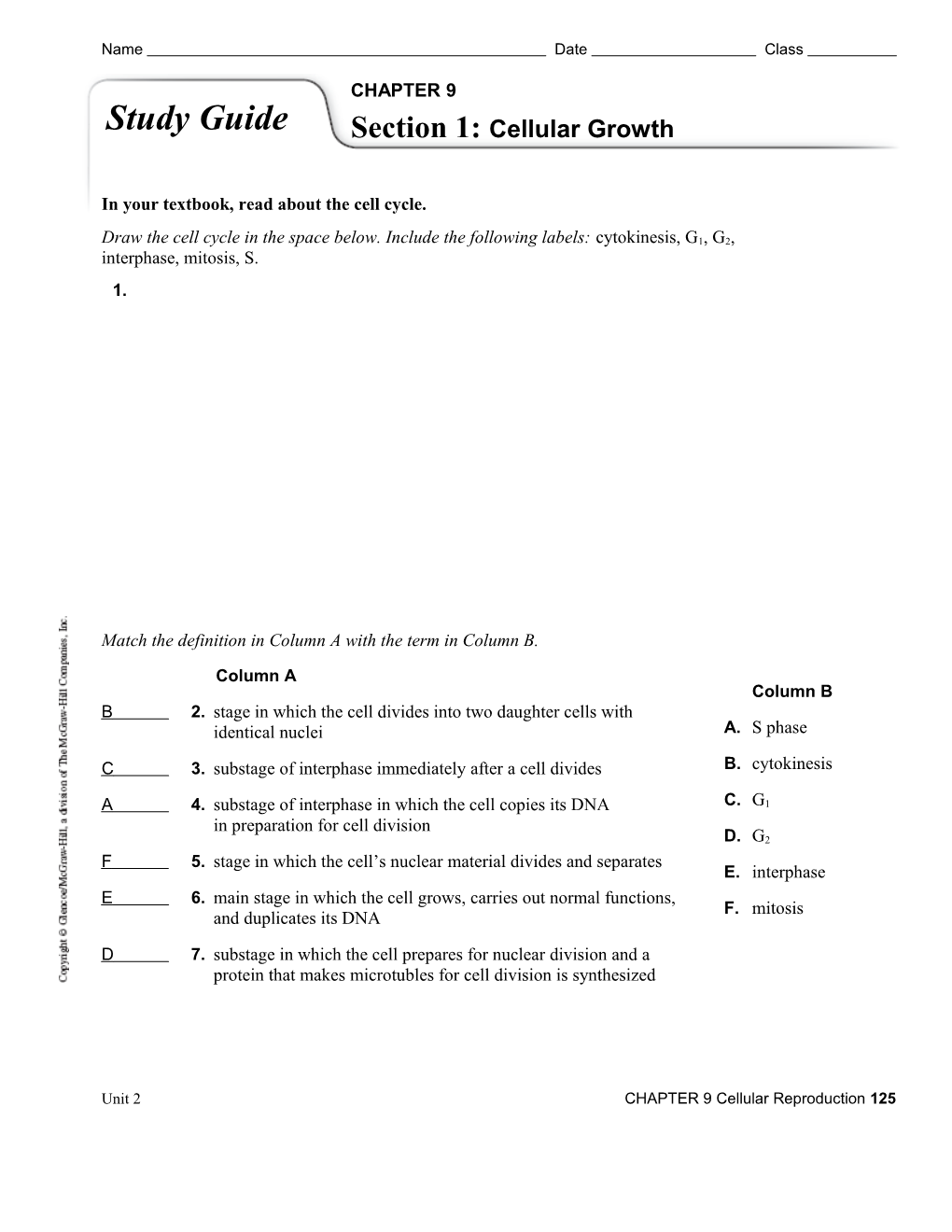 In Your Textbook, Read About the Cell Cycle