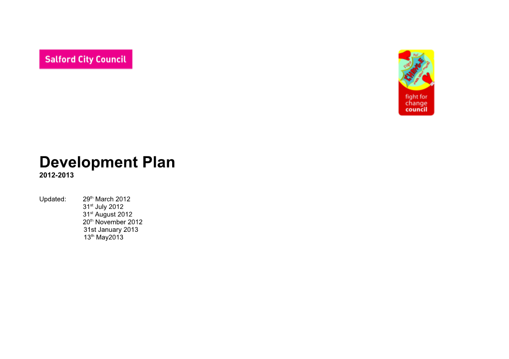 Ffcc - Development Plan 2012/2013