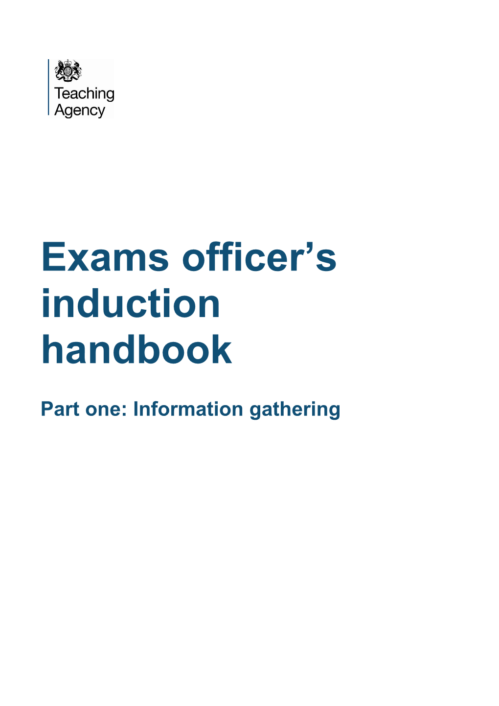 Exams Officers Induction Programme Handbook Part 1