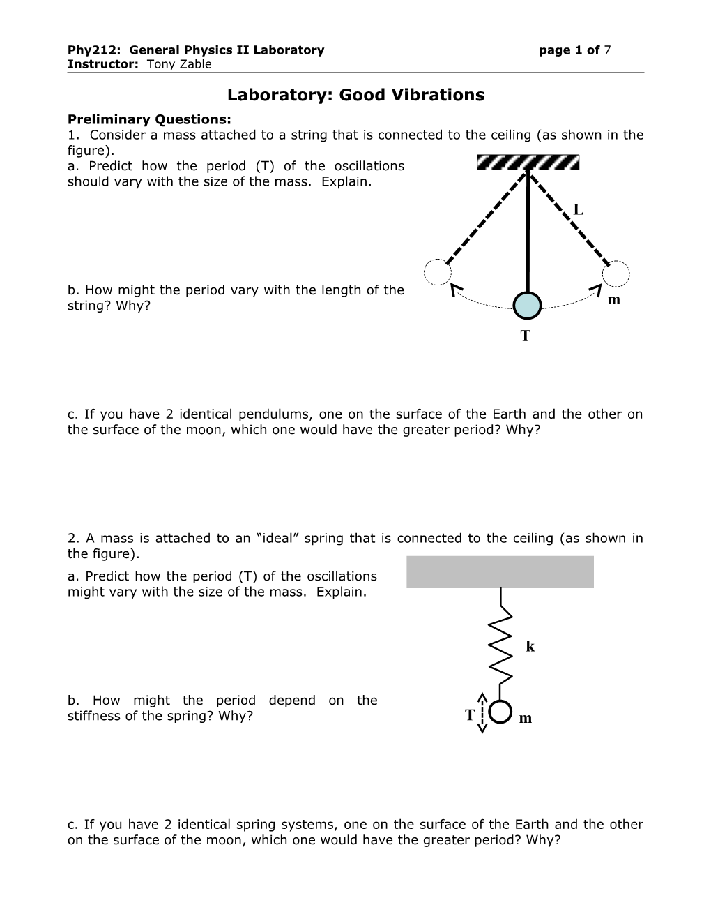 Physics 202 General Physics Laboratory