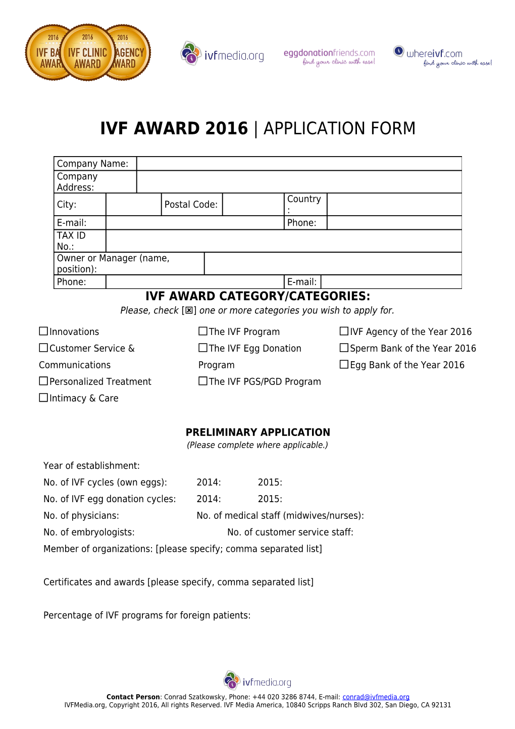 Ivf Award2016 Application Form