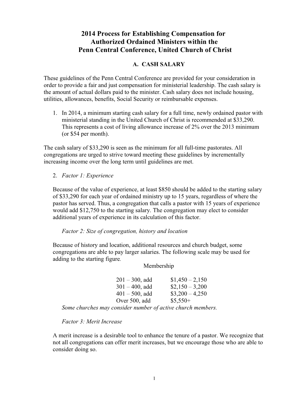 Clergy Compensation Guidelines