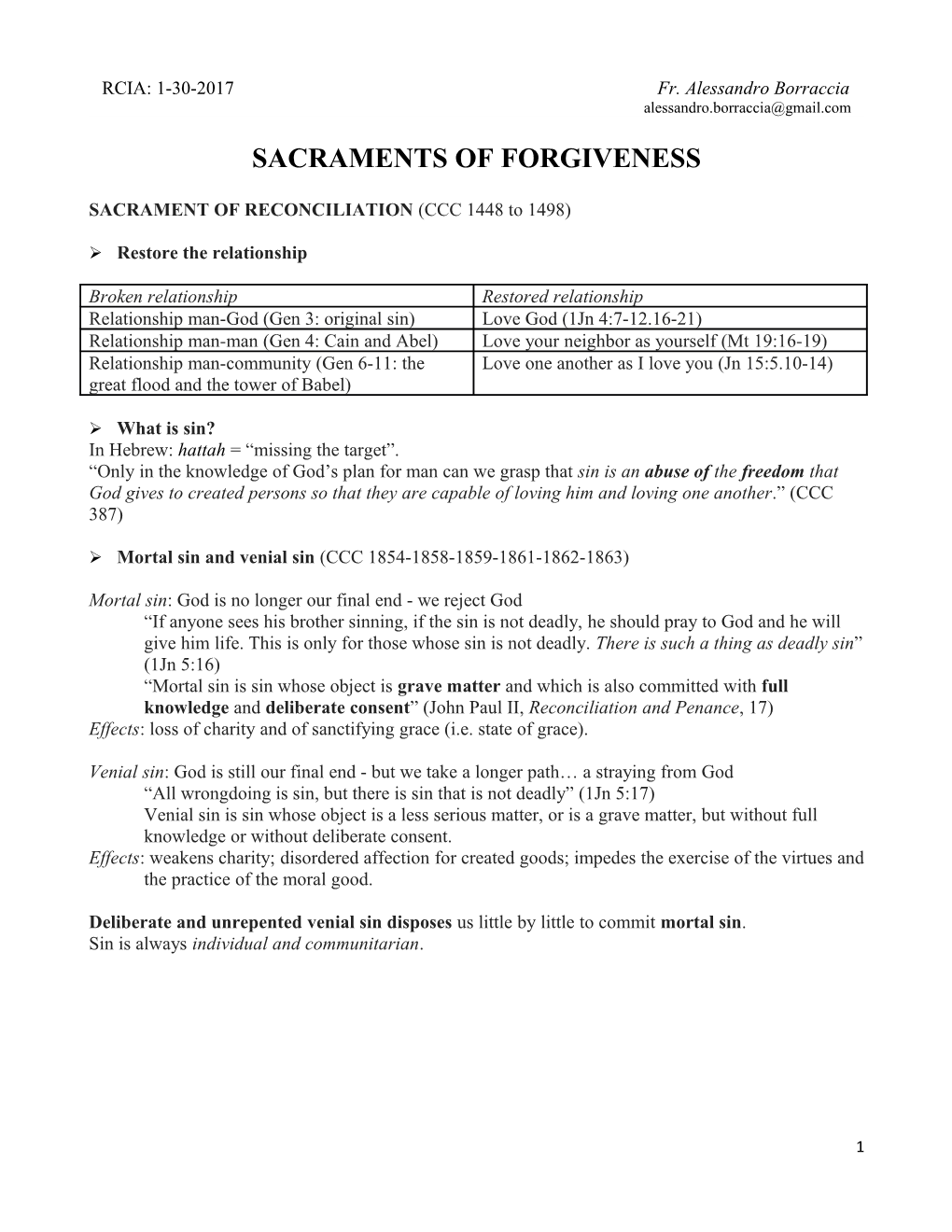 Sacraments of Forgiveness