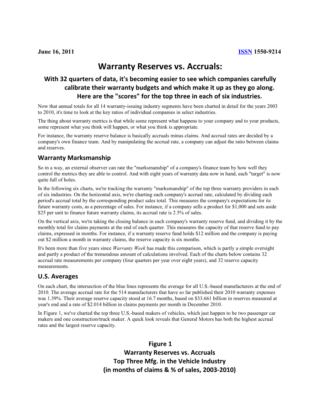Warranty Reserves Vs. Accruals