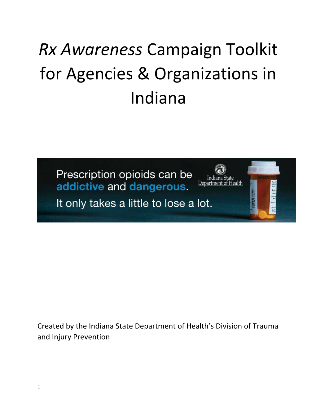 Rx Awareness Campaign Toolkit for Agencies & Organizations in Indiana