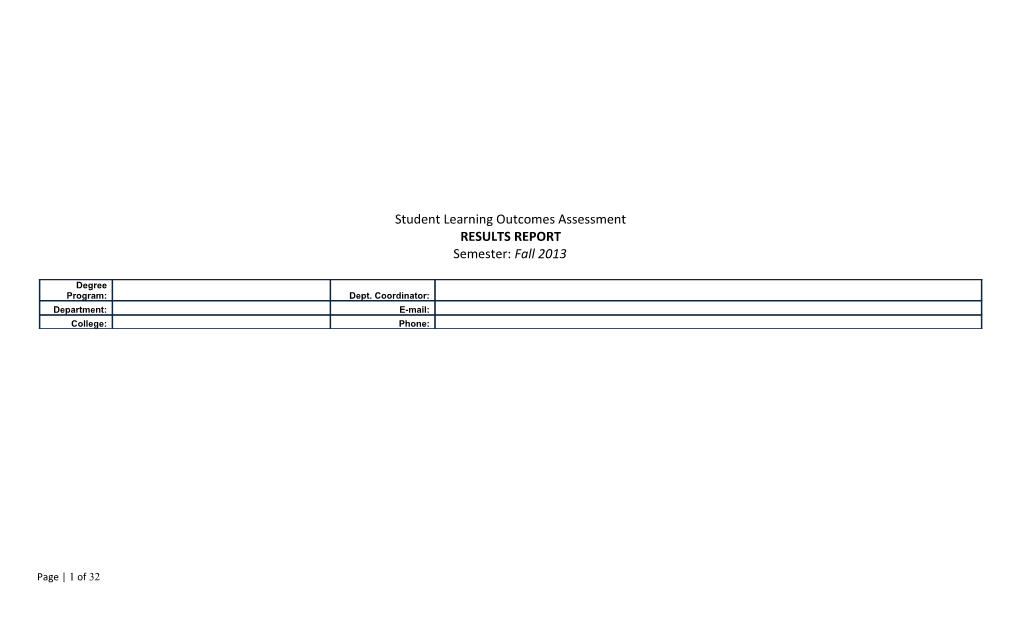 Student Learning Outcomes Assessment