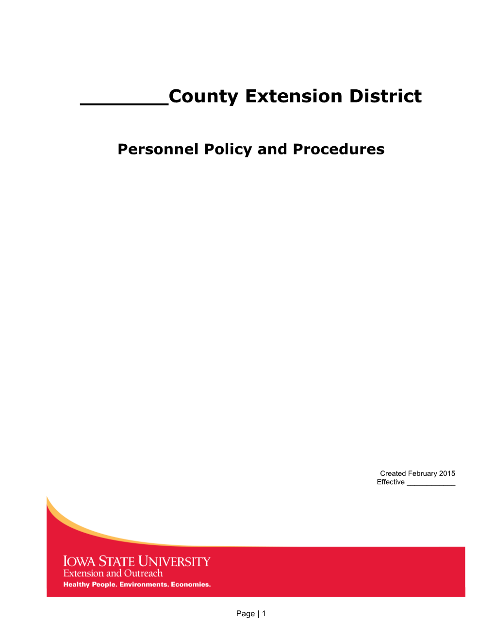 Personnel Policy and Procedures
