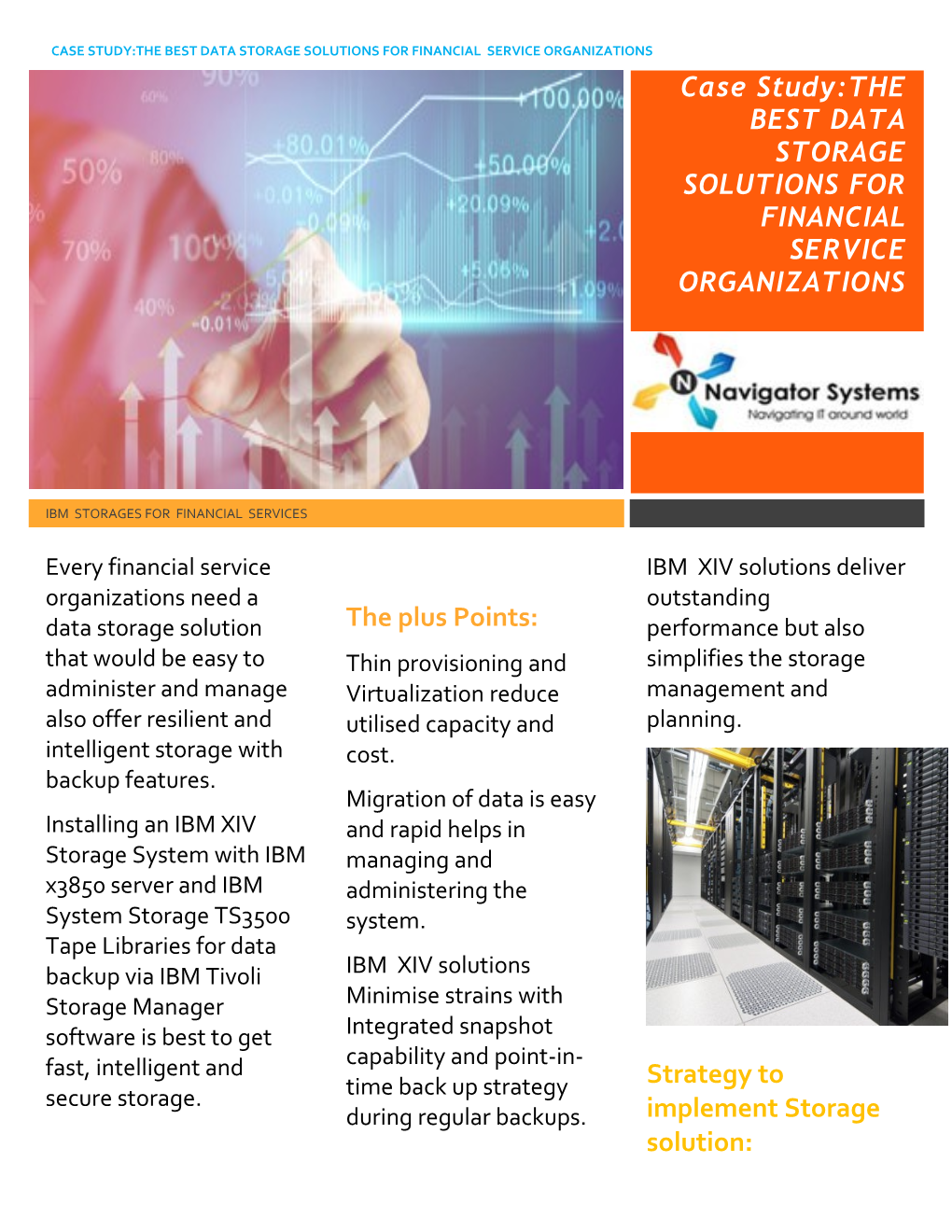 Case Study:THE BEST DATA STORAGE SOLUTIONS for FINANCIAL SERVICE ORGANIZATIONS